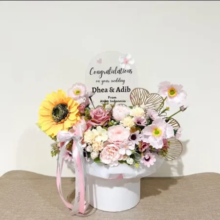 Bloom Box Akrilik Ucapan Wedding Sigi